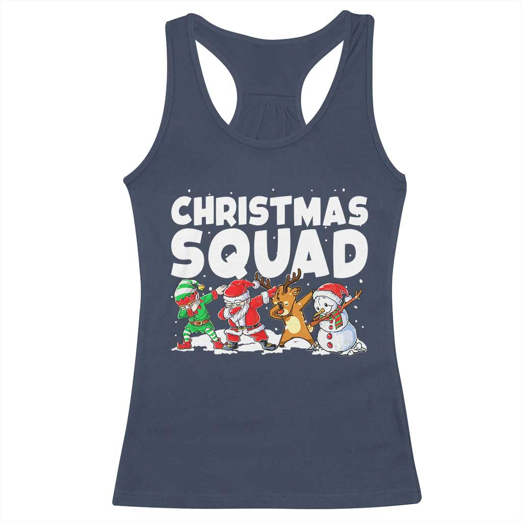 Christmas Squad Racerback Tank Top Santa Dabbing Elf Family Matching Pajamas TS10 Navy Print Your Wear