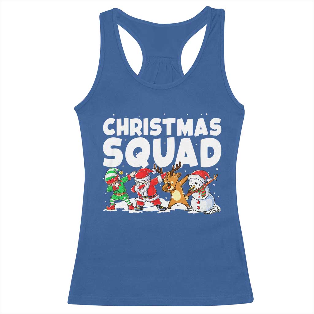 Christmas Squad Racerback Tank Top Santa Dabbing Elf Family Matching Pajamas TS10 Royal Blue Print Your Wear