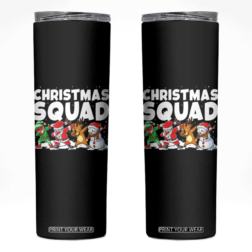 Christmas Squad Skinny Tumbler Santa Dabbing Elf Family Matching Pajamas TS10 Black Print Your Wear