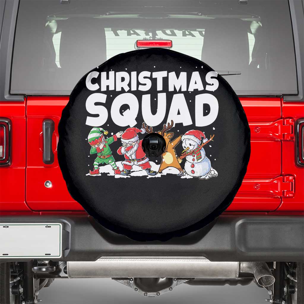 Christmas Squad Spare Tire Cover Santa Dabbing Elf Family Matching Pajamas TS10 Black Print Your Wear