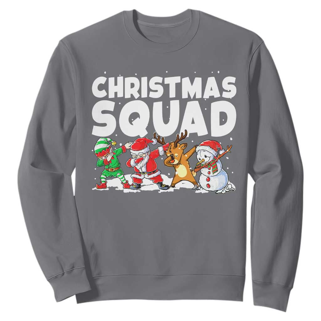 Christmas Squad Sweatshirt Santa Dabbing Elf Family Matching Pajamas TS10 Charcoal Print Your Wear
