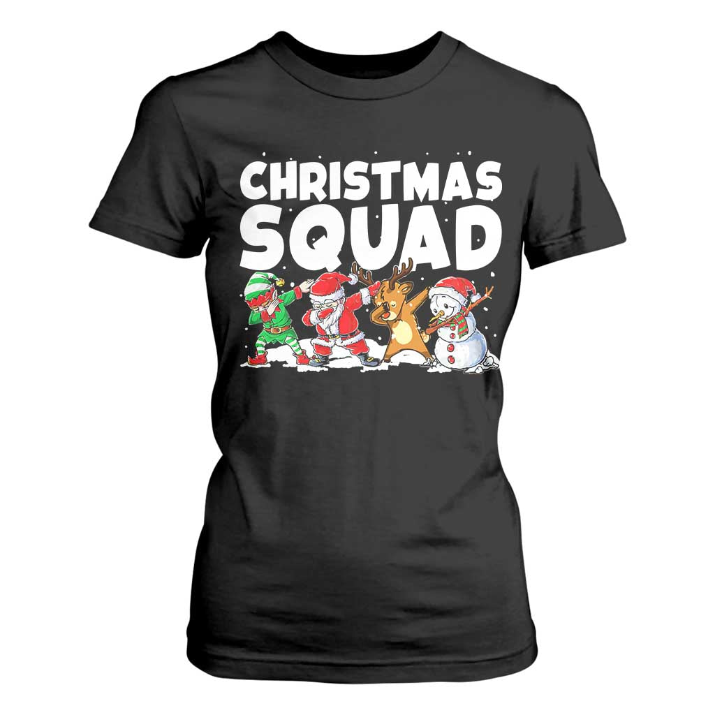 Christmas Squad T Shirt For Women Santa Dabbing Elf Family Matching Pajamas TS10 Black Print Your Wear