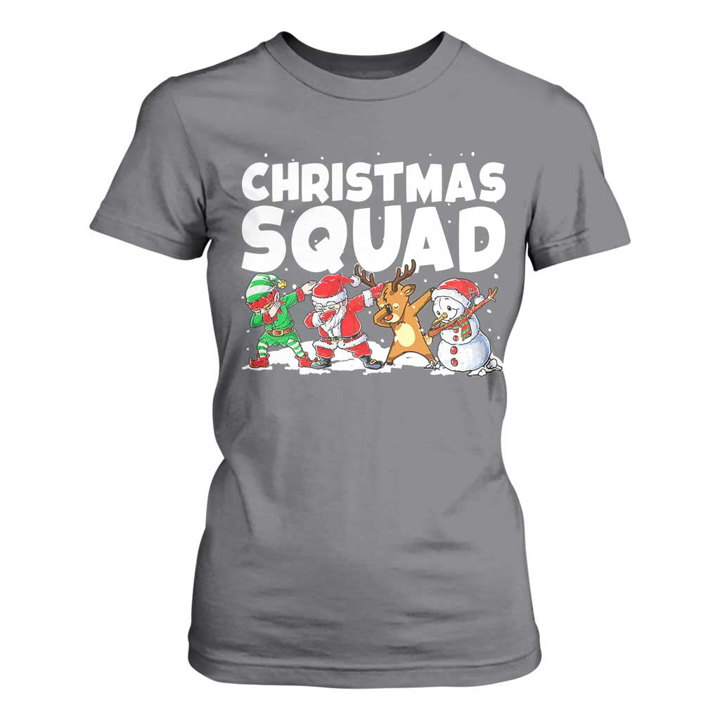 Christmas Squad T Shirt For Women Santa Dabbing Elf Family Matching Pajamas TS10 Charcoal Print Your Wear