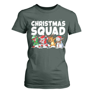Christmas Squad T Shirt For Women Santa Dabbing Elf Family Matching Pajamas TS10 Dark Forest Green Print Your Wear