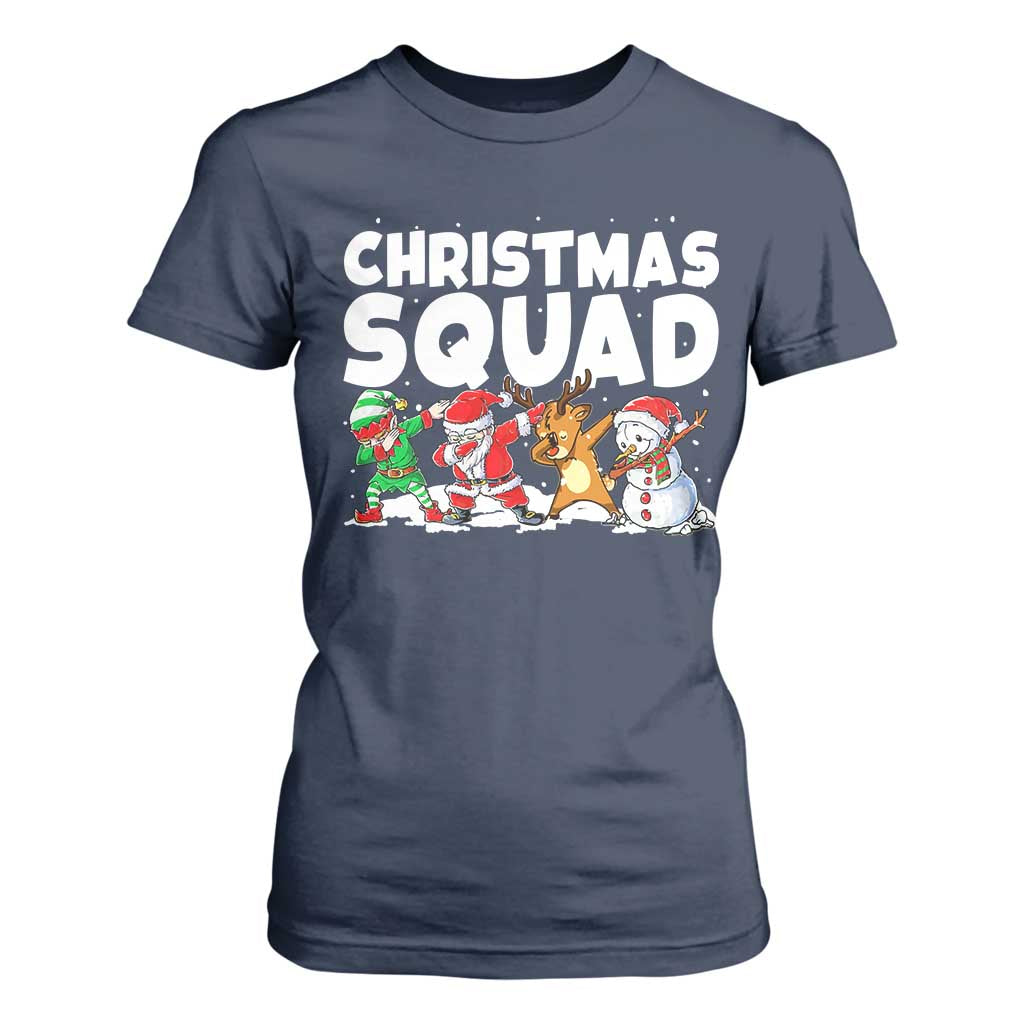 Christmas Squad T Shirt For Women Santa Dabbing Elf Family Matching Pajamas TS10 Navy Print Your Wear