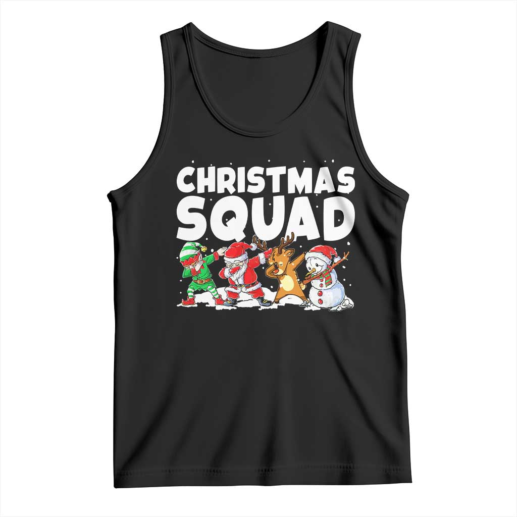 Christmas Squad Tank Top Santa Dabbing Elf Family Matching Pajamas TS10 Black Print Your Wear