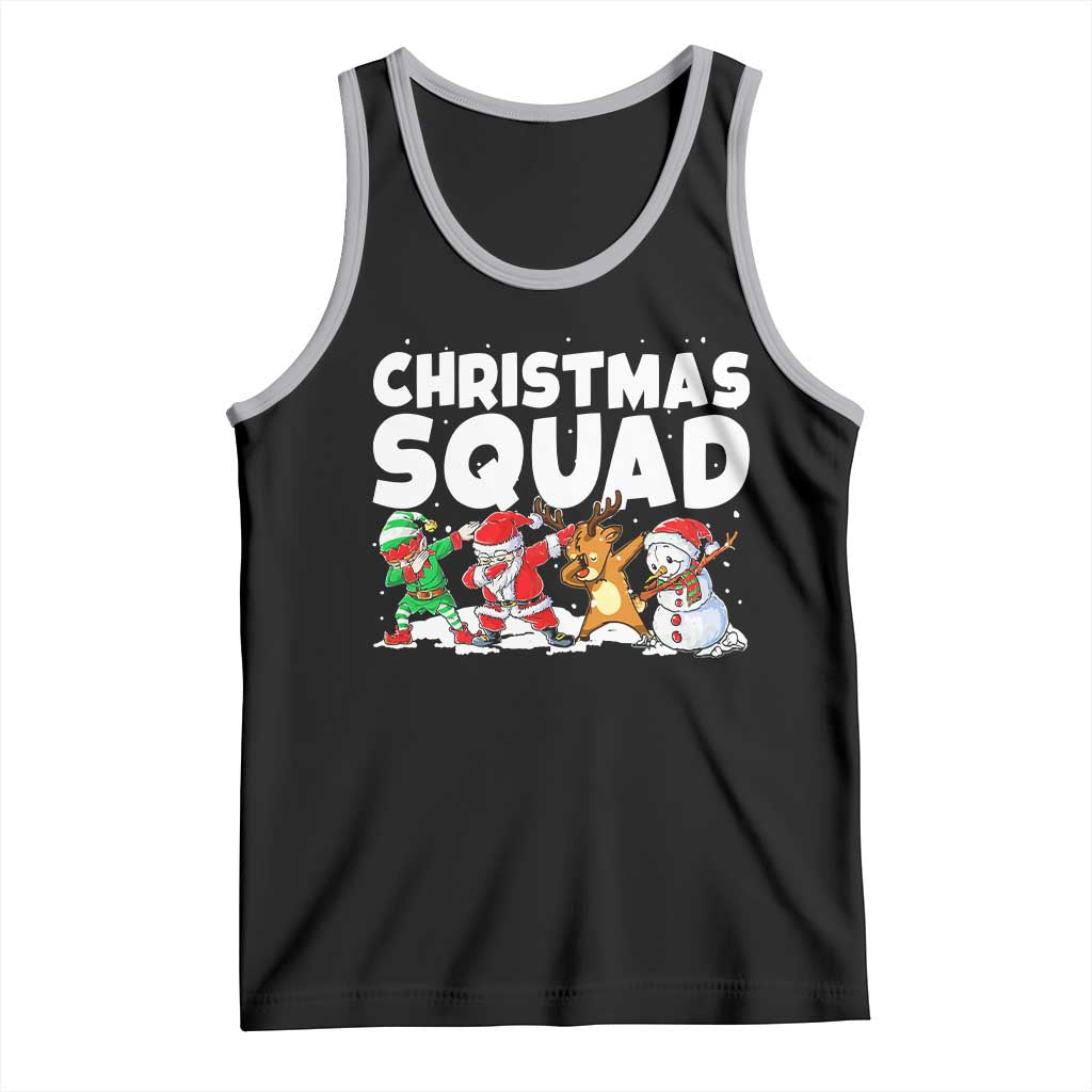 Christmas Squad Tank Top Santa Dabbing Elf Family Matching Pajamas TS10 Black Athletic Heather Print Your Wear