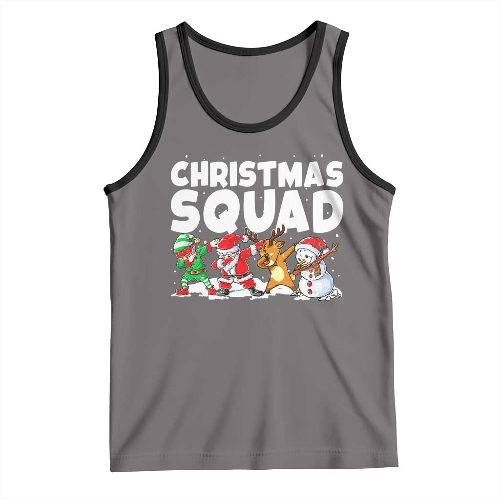 Christmas Squad Tank Top Santa Dabbing Elf Family Matching Pajamas TS10 Deep Heather Black Print Your Wear