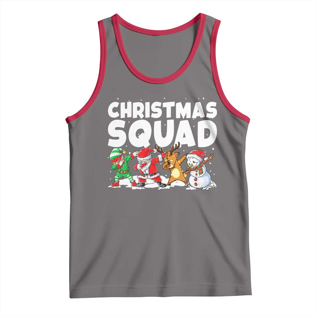 Christmas Squad Tank Top Santa Dabbing Elf Family Matching Pajamas TS10 Deep Heather Red Print Your Wear