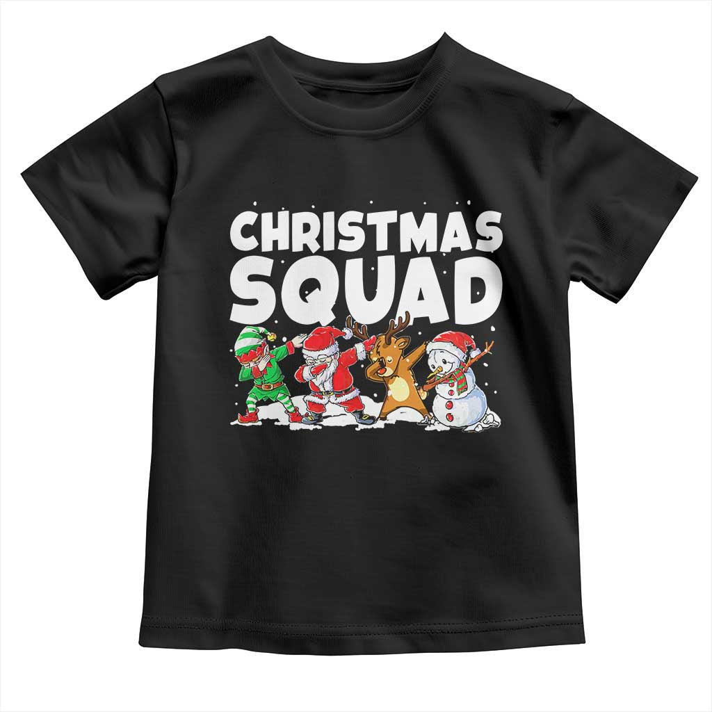 Christmas Squad Toddler T Shirt Santa Dabbing Elf Family Matching Pajamas TS10 Black Print Your Wear