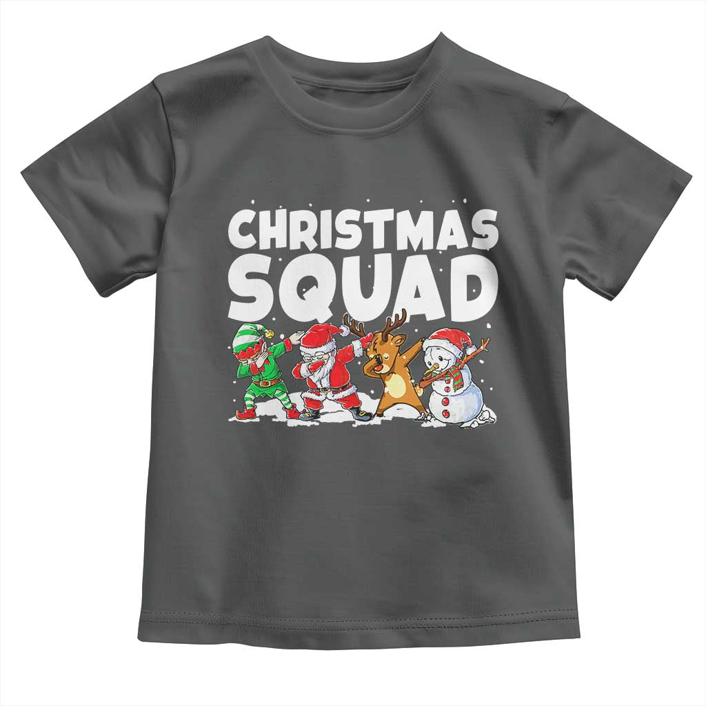 Christmas Squad Toddler T Shirt Santa Dabbing Elf Family Matching Pajamas TS10 Dark Heather Print Your Wear