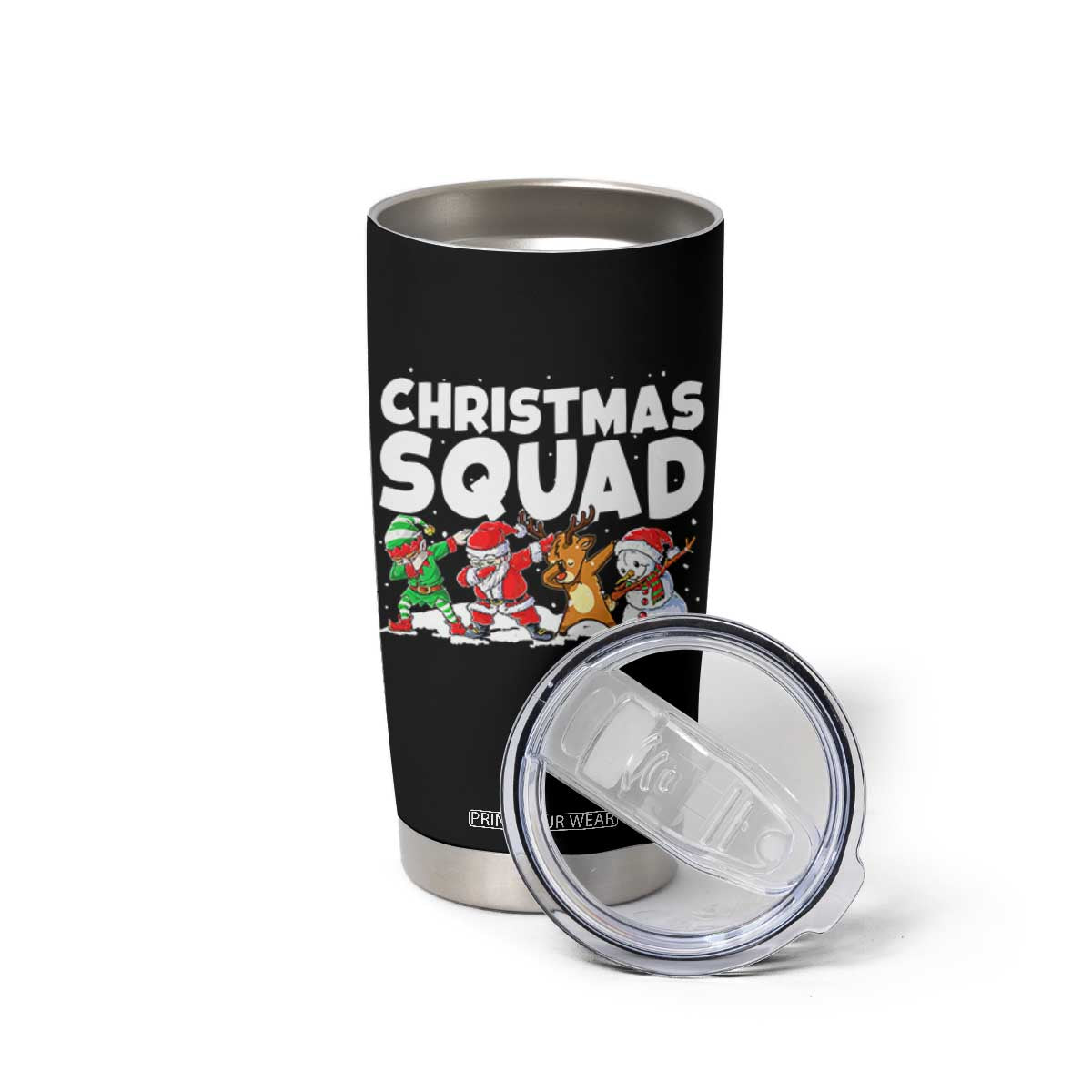 Christmas Squad Tumbler Cup Santa Dabbing Elf Family Matching Pajamas TS10 Print Your Wear