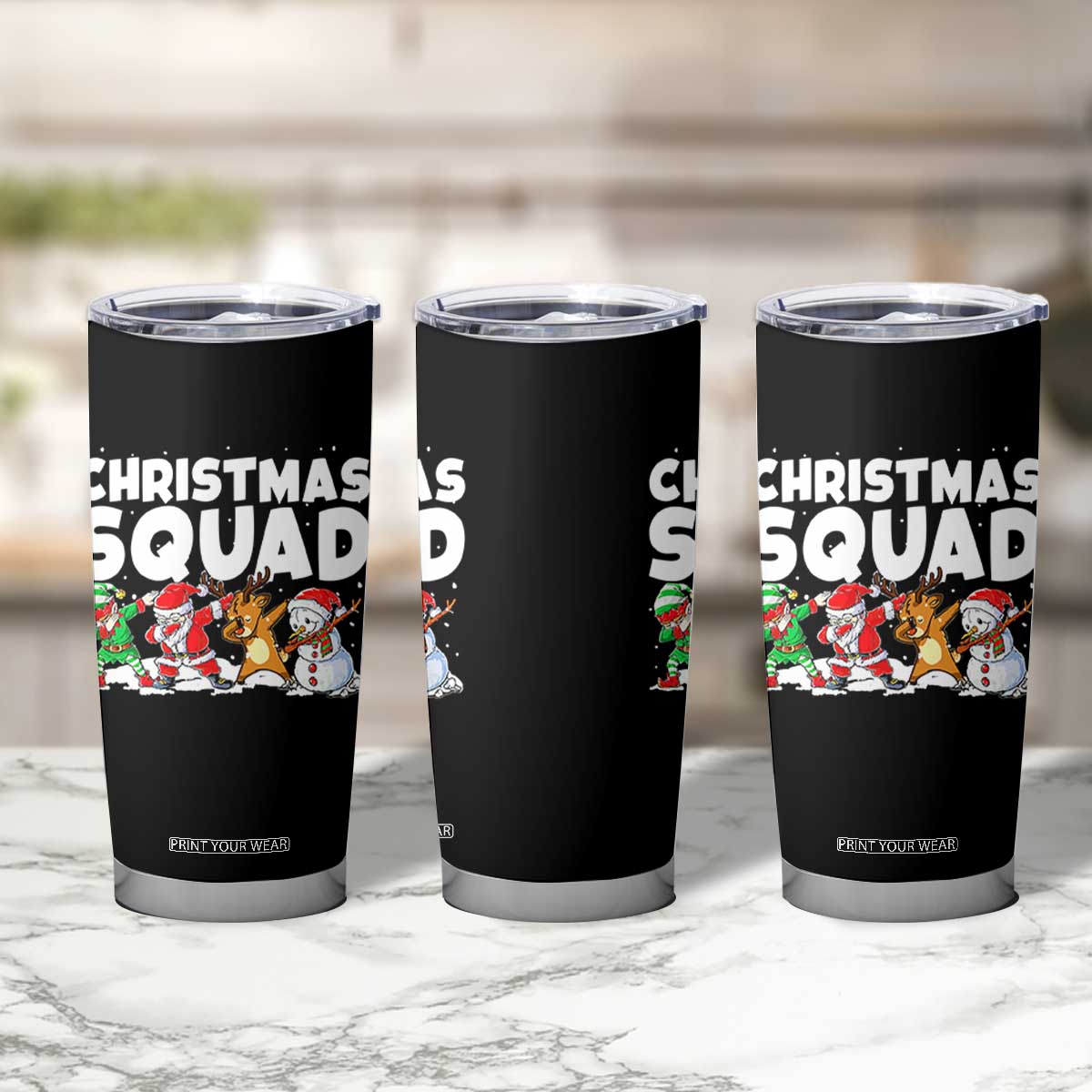 Christmas Squad Tumbler Cup Santa Dabbing Elf Family Matching Pajamas TS10 Print Your Wear