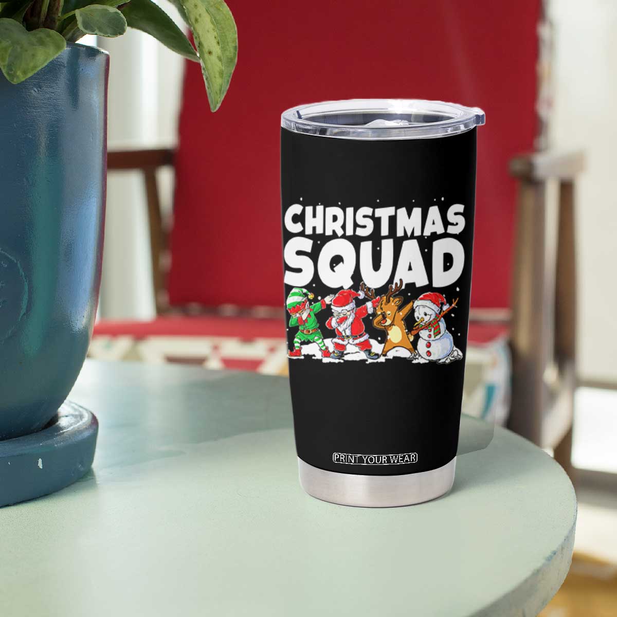 Christmas Squad Tumbler Cup Santa Dabbing Elf Family Matching Pajamas TS10 Print Your Wear