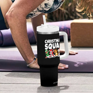 Christmas Squad Tumbler With Handle Santa Dabbing Elf Family Matching Pajamas TS10 Print Your Wear