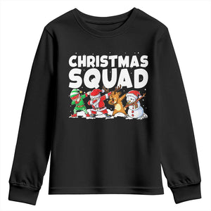 Christmas Squad Youth Sweatshirt Santa Dabbing Elf Family Matching Pajamas TS10 Black Print Your Wear