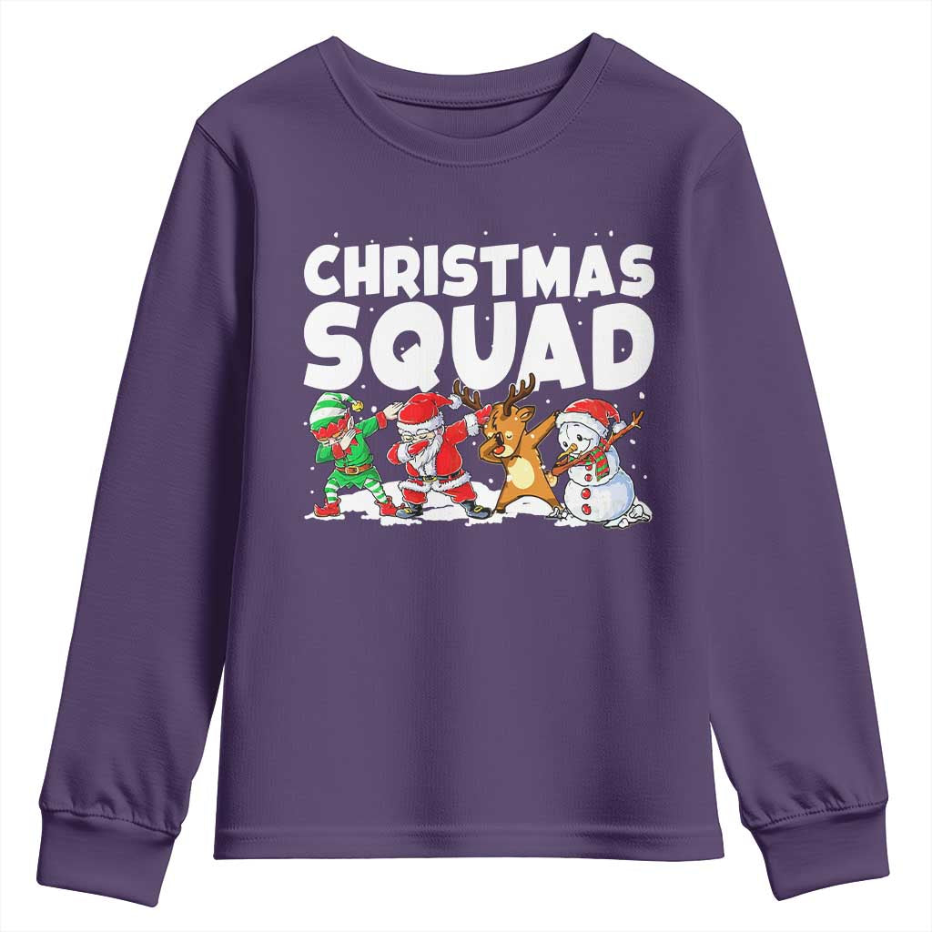 Christmas Squad Youth Sweatshirt Santa Dabbing Elf Family Matching Pajamas TS10 Purple Print Your Wear