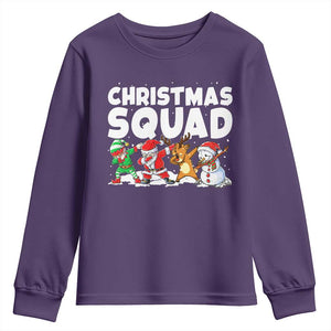 Christmas Squad Youth Sweatshirt Santa Dabbing Elf Family Matching Pajamas TS10 Purple Print Your Wear