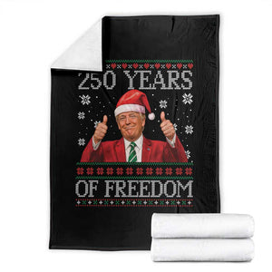 250 Years Of Freedom Christmas Throw Blanket 250th Anniversary USA Trump Ugly Xmas TS10 Black Print Your Wear