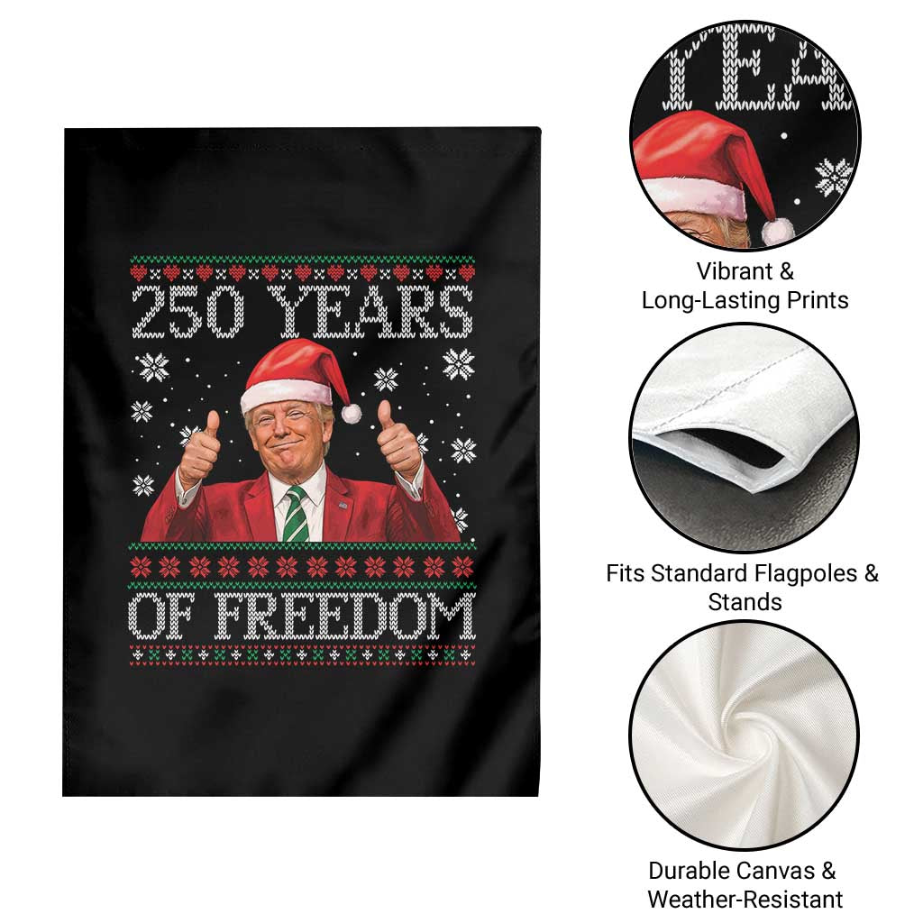 250 Years Of Freedom Christmas Garden Flag 250th Anniversary USA Trump Ugly Xmas TS10 Print Your Wear