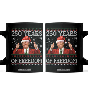 250 Years Of Freedom Christmas Coffee Mug 250th Anniversary USA Trump Ugly Xmas TS10 Black Print Your Wear