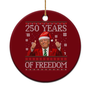 250 Years Of Freedom Christmas Ceramic Ornament 250th Anniversary USA Trump Ugly Xmas TS10 1pc Red Print Your Wear