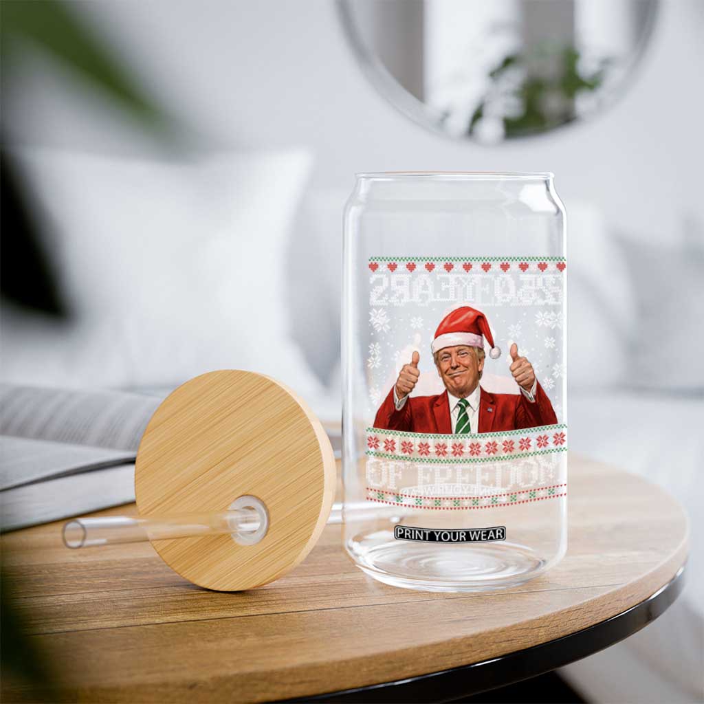 250 Years Of Freedom Christmas Glass Can 250th Anniversary USA Trump Ugly Xmas - Print Your Wear