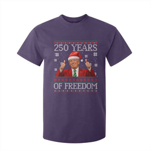 250 Years Of Freedom Christmas T Shirt For Kid 250th Anniversary USA Trump Ugly Xmas TS10 Purple Print Your Wear