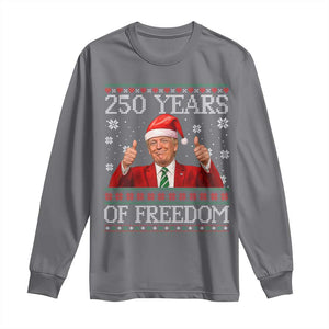 250 Years Of Freedom Christmas Long Sleeve Shirt 250th Anniversary USA Trump Ugly Xmas TS10 Charcoal Print Your Wear