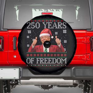 250 Years Of Freedom Christmas Spare Tire Cover 250th Anniversary USA Trump Ugly Xmas TS10 Black Print Your Wear