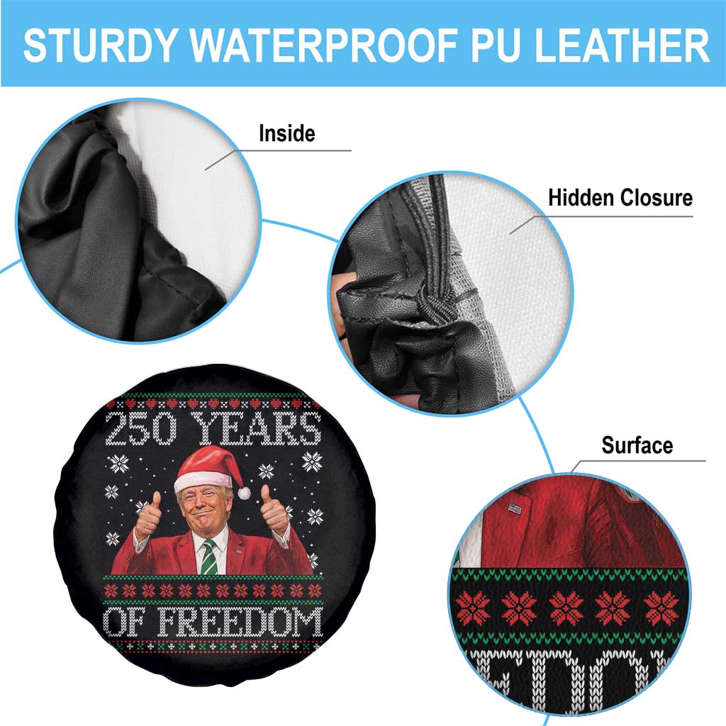250 Years Of Freedom Christmas Spare Tire Cover 250th Anniversary USA Trump Ugly Xmas TS10 Print Your Wear