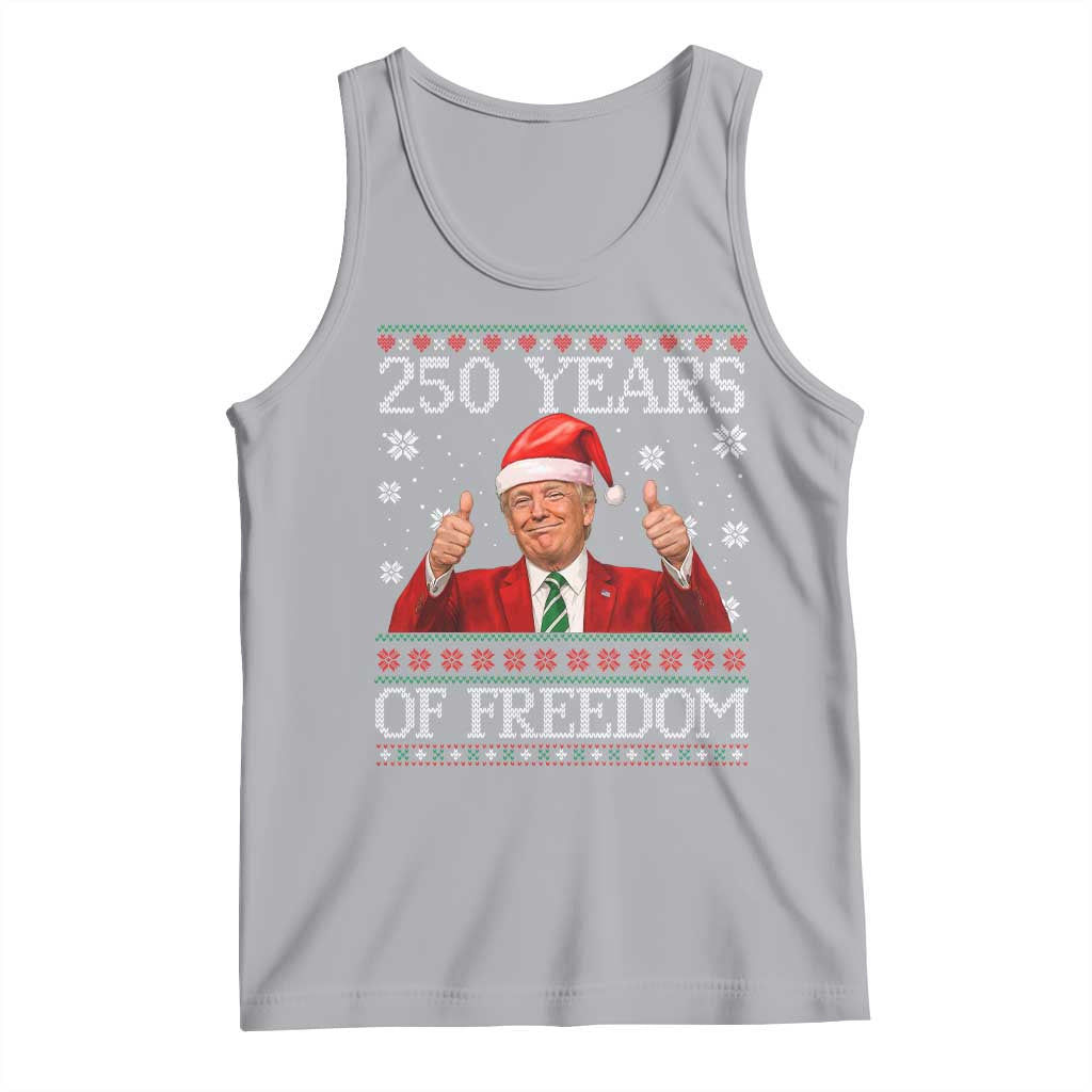 250 Years Of Freedom Christmas Tank Top 250th Anniversary USA Trump Ugly Xmas TS10 Athletic Heather Print Your Wear