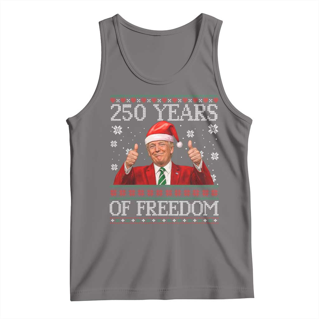 250 Years Of Freedom Christmas Tank Top 250th Anniversary USA Trump Ugly Xmas TS10 Deep Heather Print Your Wear