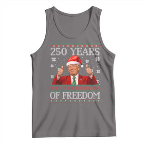 250 Years Of Freedom Christmas Tank Top 250th Anniversary USA Trump Ugly Xmas TS10 Deep Heather Print Your Wear