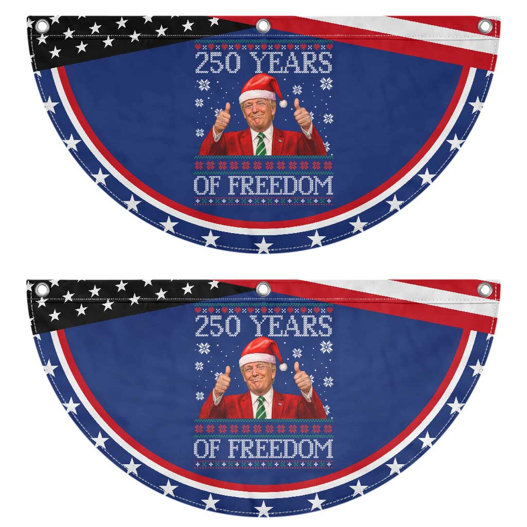 250 Years Of Freedom Christmas Patriotic Fan Flag 250th Anniversary USA Trump Ugly Xmas