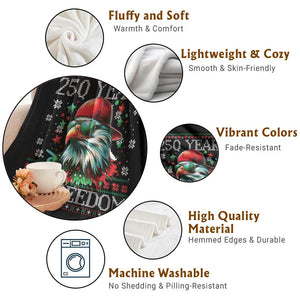 250 Years Of Freedom Christmas Throw Blanket 250th Anniversary USA Eagle Ugly Xmas TS10 Print Your Wear