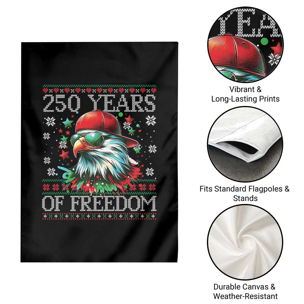 250 Years Of Freedom Christmas Garden Flag 250th Anniversary USA Eagle Ugly Xmas TS10 Print Your Wear