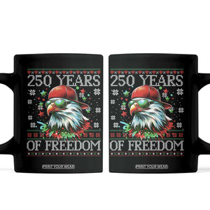 250 Years Of Freedom Christmas Coffee Mug 250th Anniversary USA Eagle Ugly Xmas - Print Your Wear