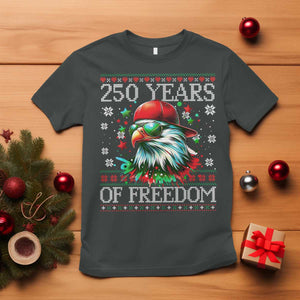 250 Years Of Freedom Christmas T Shirt 250th Anniversary USA Eagle Ugly Xmas TS10 Dark Heather Print Your Wear