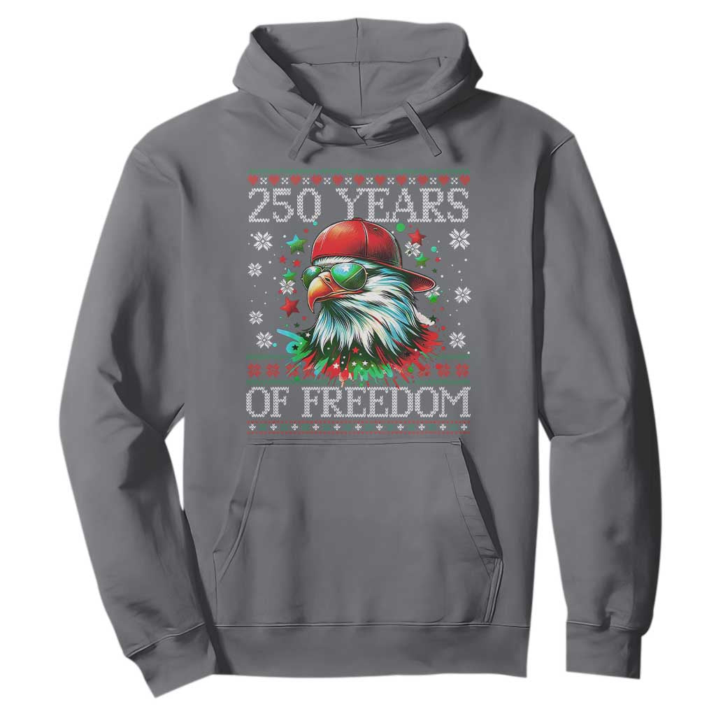250 Years Of Freedom Christmas Hoodie 250th Anniversary USA Eagle Ugly Xmas TS10 Charcoal Print Your Wear