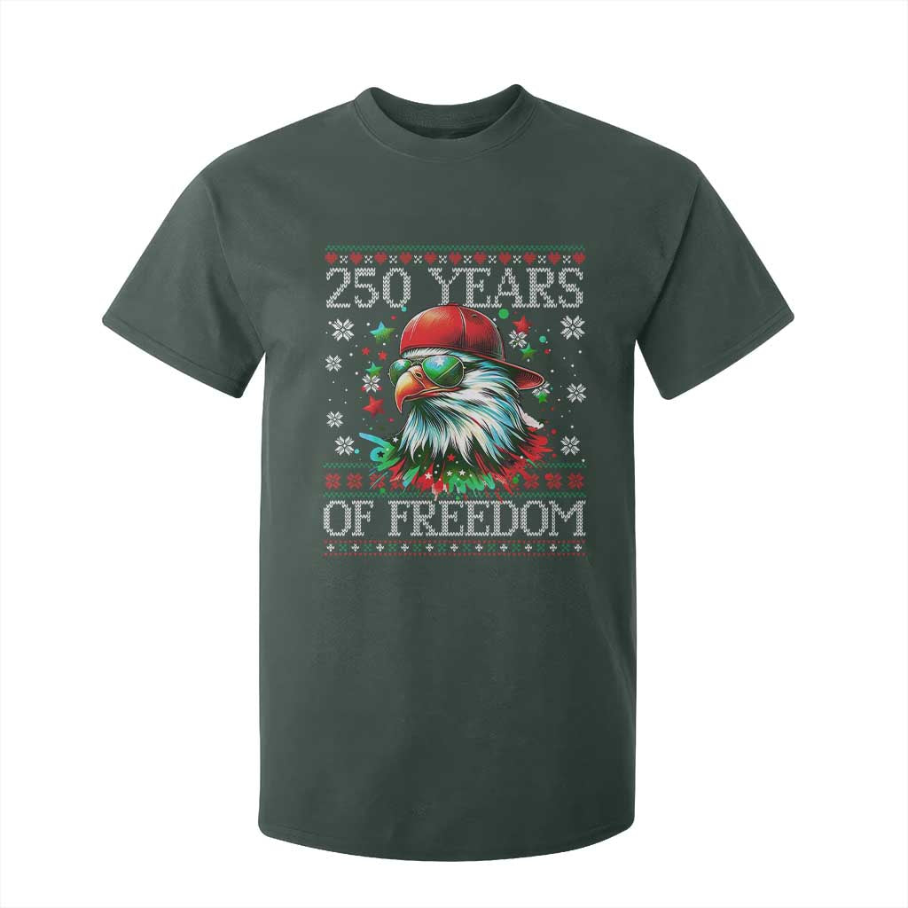 250 Years Of Freedom Christmas T Shirt For Kid 250th Anniversary USA Eagle Ugly Xmas TS10 Dark Forest Green Print Your Wear