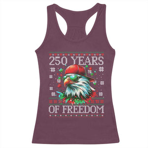 250 Years Of Freedom Christmas Racerback Tank Top 250th Anniversary USA Eagle Ugly Xmas TS10 Maroon Print Your Wear