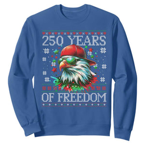 250 Years Of Freedom Christmas Sweatshirt 250th Anniversary USA Eagle Ugly Xmas TS10 Royal Blue Print Your Wear