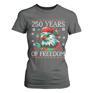 250 Years Of Freedom Christmas T Shirt For Women 250th Anniversary USA Eagle Ugly Xmas TS10 Dark Heather Print Your Wear