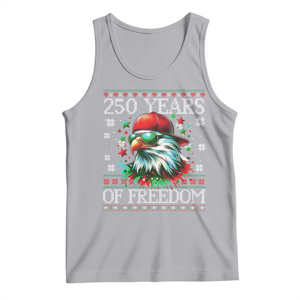 250 Years Of Freedom Christmas Tank Top 250th Anniversary USA Eagle Ugly Xmas TS10 Athletic Heather Print Your Wear