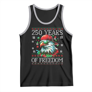 250 Years Of Freedom Christmas Tank Top 250th Anniversary USA Eagle Ugly Xmas TS10 Black Athletic Heather Print Your Wear