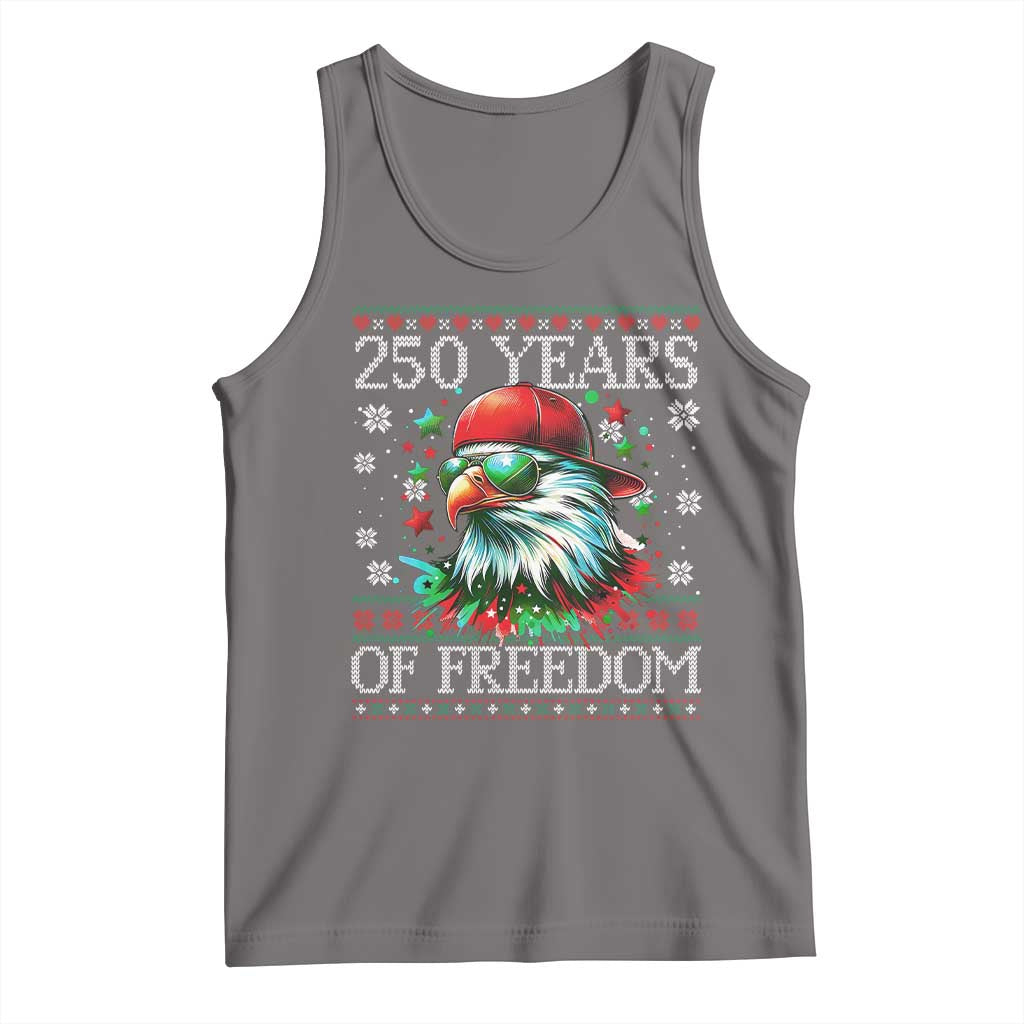 250 Years Of Freedom Christmas Tank Top 250th Anniversary USA Eagle Ugly Xmas TS10 Deep Heather Print Your Wear