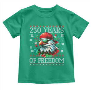 250 Years Of Freedom Christmas Toddler T Shirt 250th Anniversary USA Eagle Ugly Xmas TS10 Irish Green Print Your Wear
