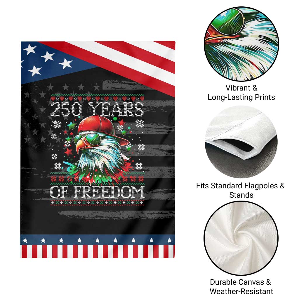 250 Years Of Freedom Christmas Garden Flag 250th Anniversary USA Eagle Ugly Xmas TS10 Print Your Wear