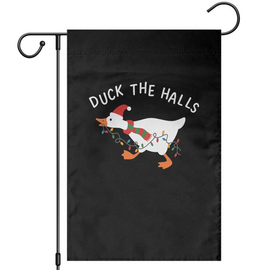 Funny Christmas Silly Goose Garden Flag Funny Duck the Halls TS10 Black Print Your Wear